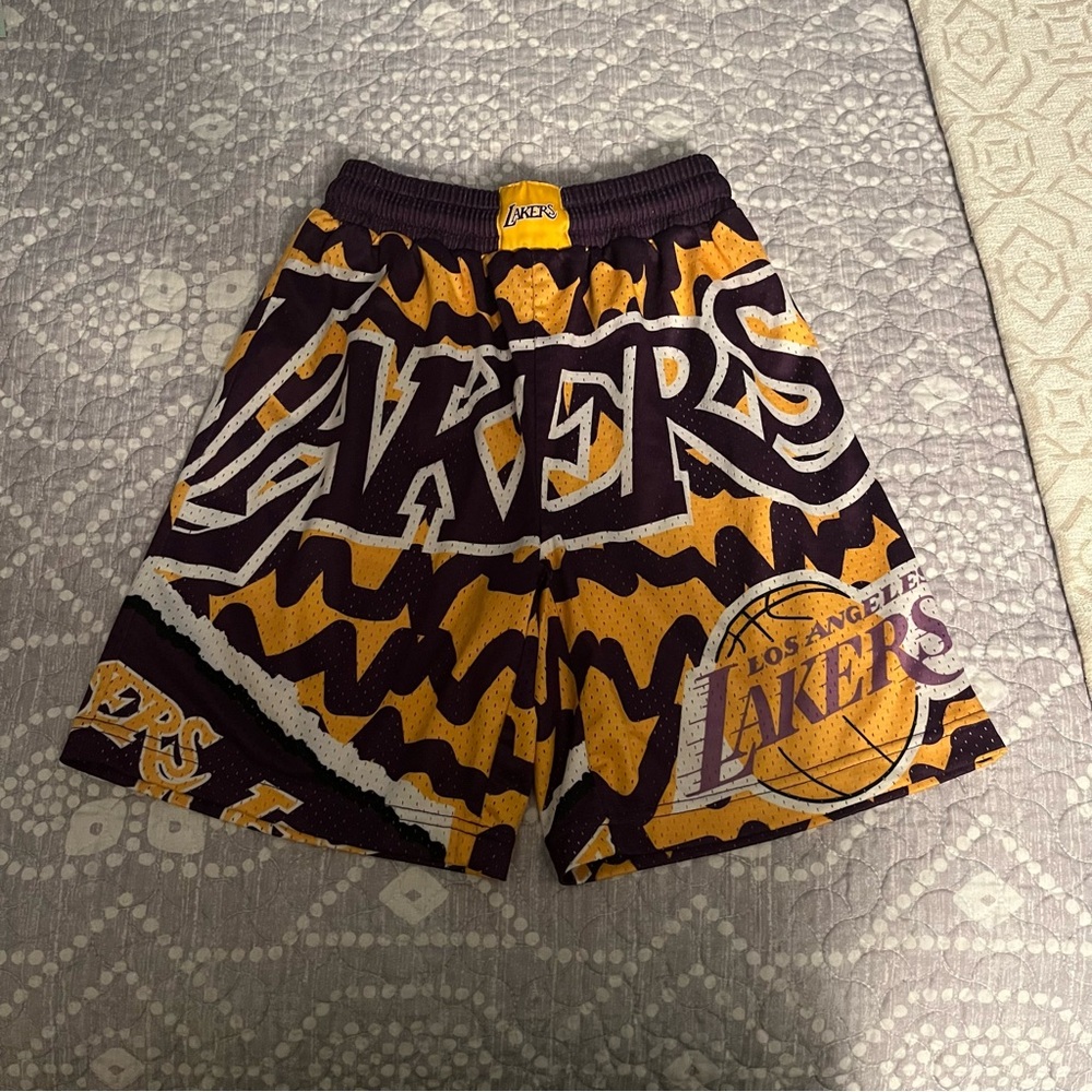 Mitchell & Ness Kids Lakers Shorts - Purple and Gold